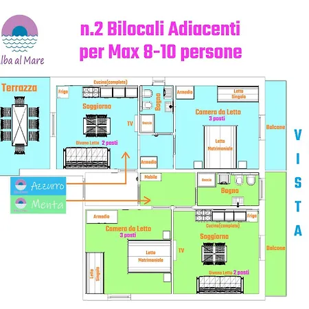 Appartement Conero-alba Al Mare-bilocali Adiacenti E V I S T A Mare *